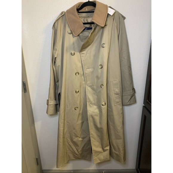 Burberrys Mens Wool Camelhair Lined Classic Trench Coat Jacket 44 Regular NWT
